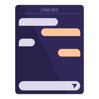 Chat bot displaying user interface with chat bubbles vector