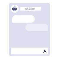 Chat bot is having a conversation on a messaging app vector