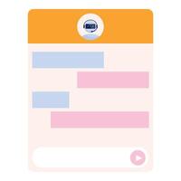 Chatbot having conversation on smartphone screen vector