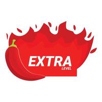 Red chilli pepper extra level hot spicy food banner vector