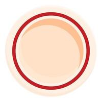 Empty plate with red border waiting for food vector