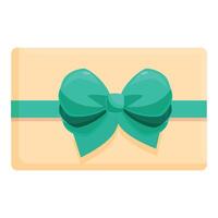 Gift box wrapped with green ribbon showing giving concept vector