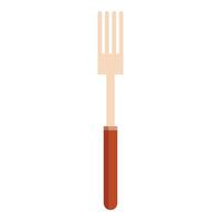 Cartoon fork with brown handle on white background vector