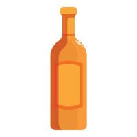Orange bottle with blank label standing on white background vector