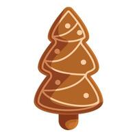 Christmas gingerbread cookie representing evergreen coniferous tree vector