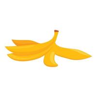 Yellow banana peel causing trouble lying on the ground vector