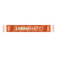 Orange wristband showing access to lorem party vector