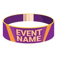Purple event wristband for authorization and attendance vector