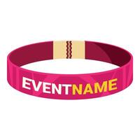 Pink event wristband for giving access to events vector