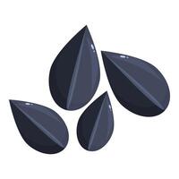 Four sunflower seeds falling creating a pattern vector