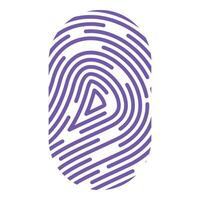 Purple fingerprint representing identity and security vector