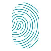Fingerprint showing unique identity and security access vector