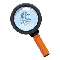 Magnifying glass showing a fingerprint under it vector