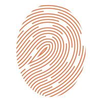 Fingerprint showing unique identity access granted vector