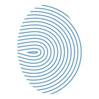 Blue fingerprint access showing user identification vector