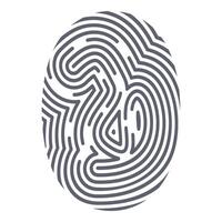 Fingerprint showing unique identity and security access vector