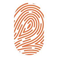 Orange fingerprint showing concept of identity and security vector
