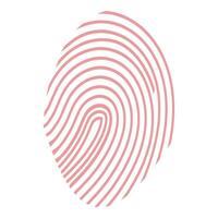 Pink fingerprint showing concept of digital security vector