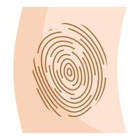 Fingerprint showing unique identification on skin surface vector