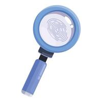 Magnifying glass showing fingerprint for investigation vector