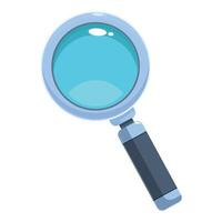 Cartoon magnifying glass zooming in for closer look vector