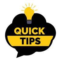 Quick tips advice suggestion solution light bulb idea vector