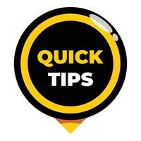 Quick tips advice help showing hints and guidance vector