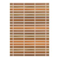 Bamboo mat with sticks tied with rope is being rolled up for storage vector