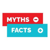 Facts versus myths banner showing true or false information vector