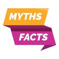 Myths versus facts banner comparing true or false information vector