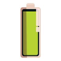 Green battery icon showing almost full charge status vector