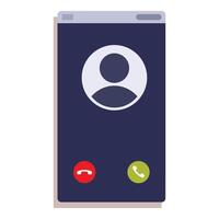 Smartphone showing incoming call screen with buttons for accepting or rejecting call vector