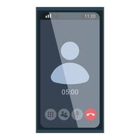 Smartphone display showing incoming video call interface vector