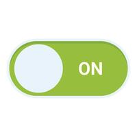 Green toggle switch button showing on state vector