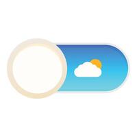 Round slider showing partly cloudy weather condition vector