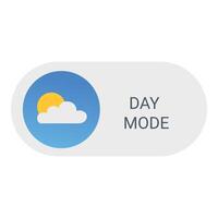 Day mode toggle button with sun and cloud for user interface vector