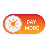 Day mode button showing sun for light setting vector