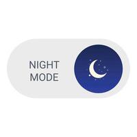 Night mode button showing crescent moon with stars on it vector