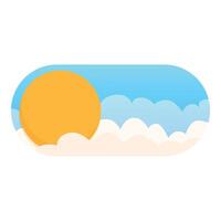 Sun behind clouds button showing weather forecast vector