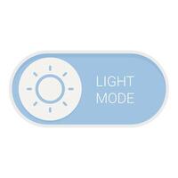 Light mode button showing sun icon for user interface design vector