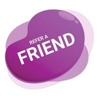 Purple blob icon showing refer a friend program vector