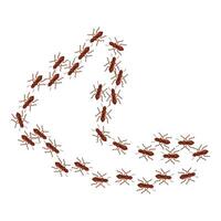 Ants are crawling forming a question mark shape vector