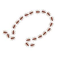 Colony of ants forming a question mark shape vector