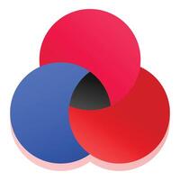Three intersecting circles forming a venn diagram vector