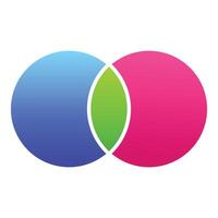 Venn diagram showing intersecting circles representing common ground vector