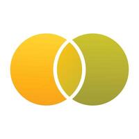 Two intersecting circles forming central shape concept vector