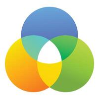 Colorful interlocking circles representing connection and collaboration vector