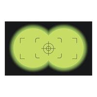 Binocular view pointing at target using crosshair over green background vector