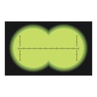 Binocular view with measuring scale over black background vector
