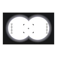 Binocular view pointing at target focusing concept vector